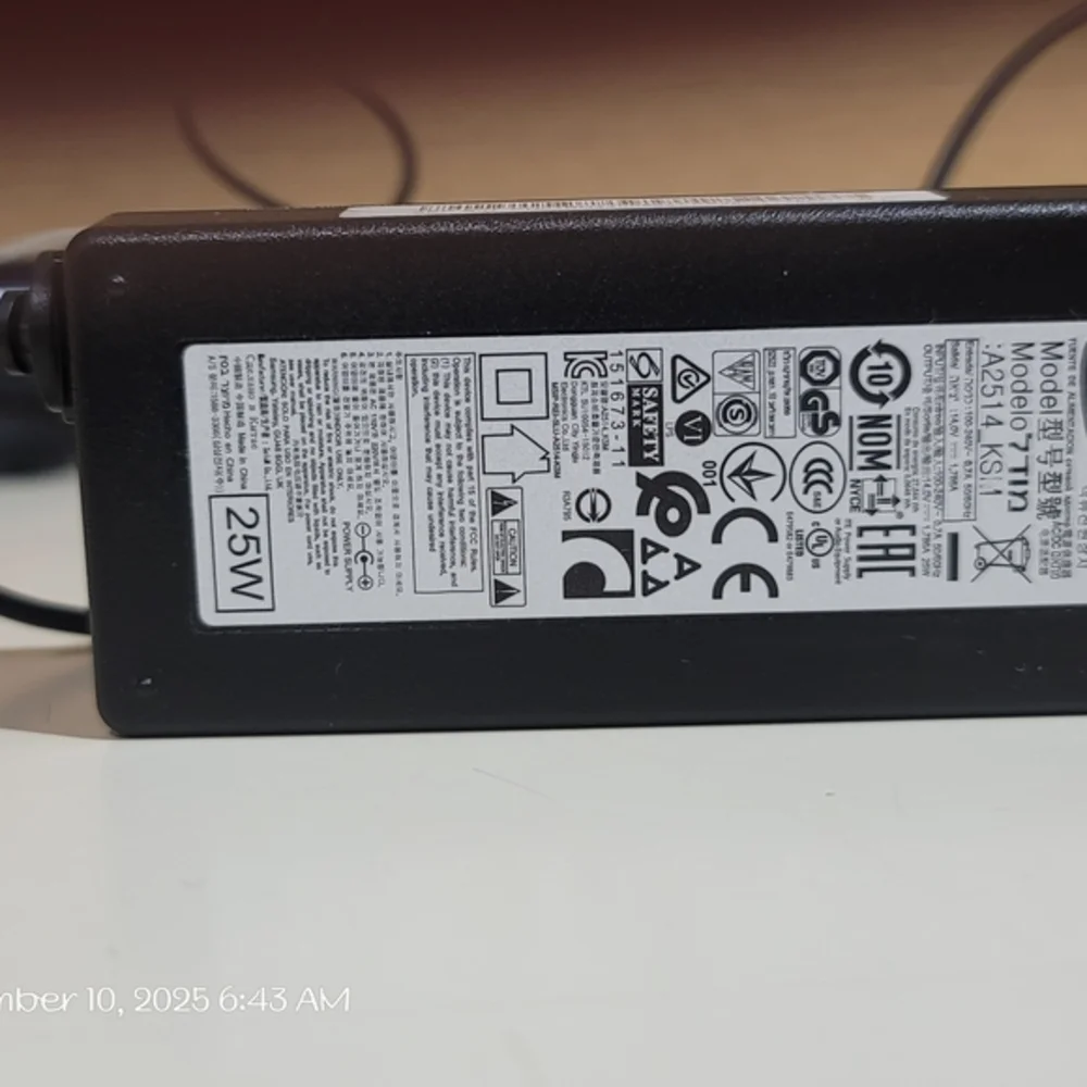 Original Samsung TV & Monitor 14V AC/ DC Power Adapter‎ Model A2514_KSM 6.5 mm